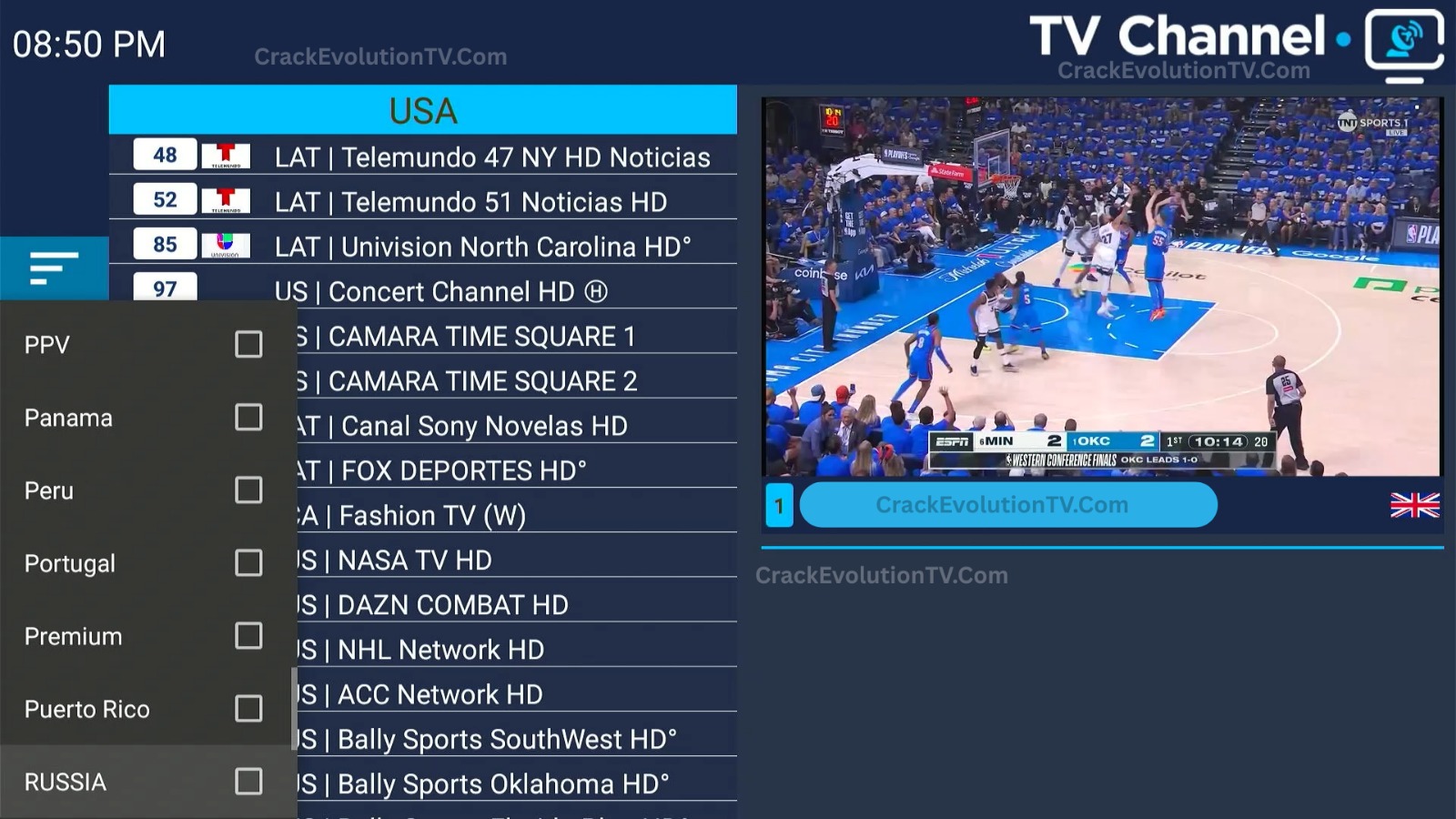 Pricing 10 Crack Evolution app for Android, Fire Stick, and Fire TV – Stream premium live TV, sports, movies, and shows from USA and Latin America at 90% savings